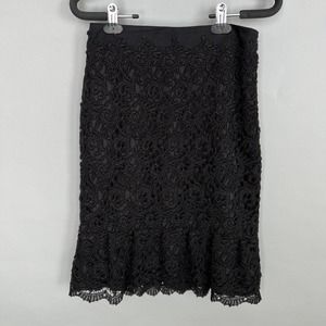 White House Black Market Black Lace Trumpet Skirt New Without Tags Size 00
